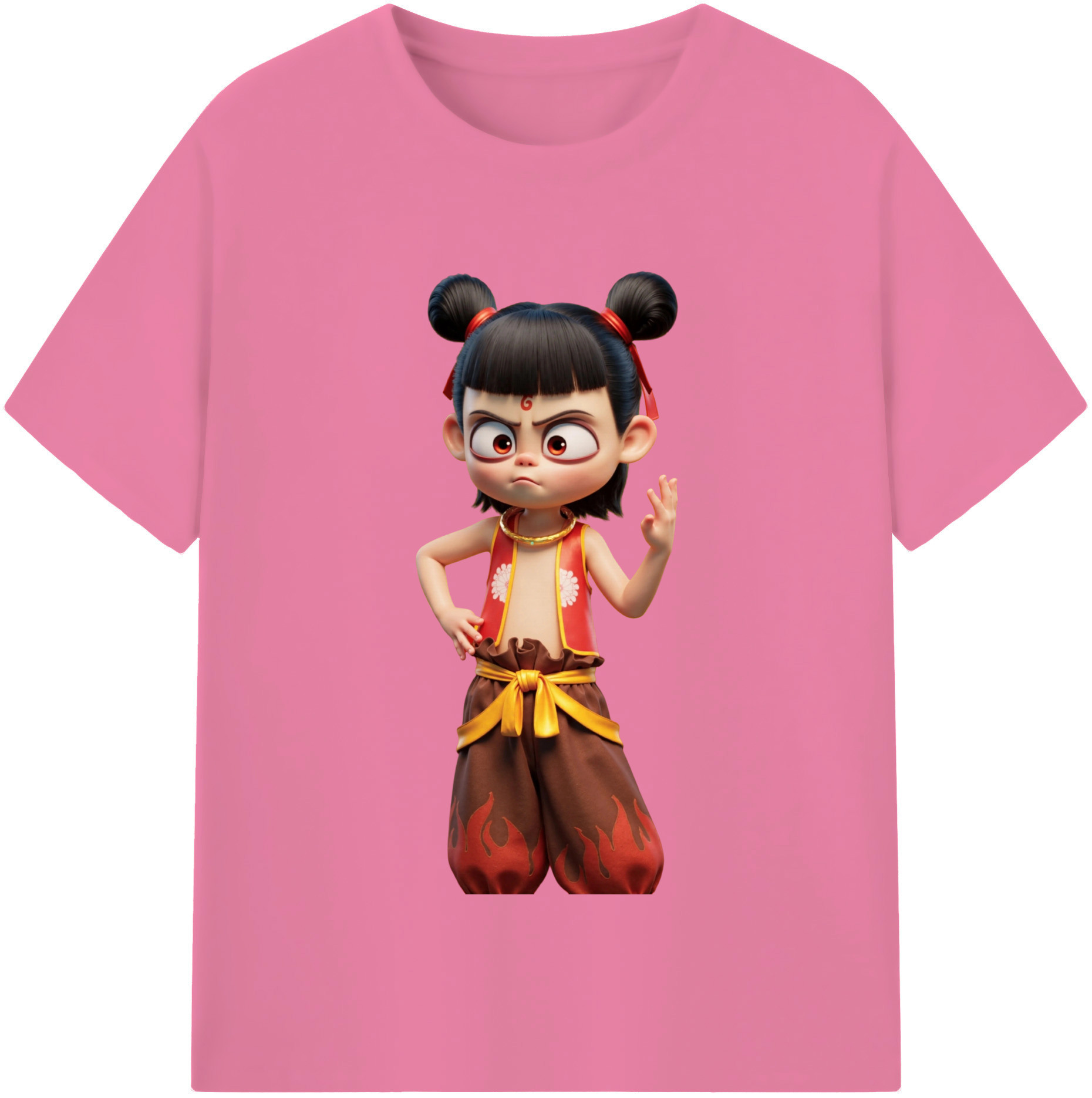 （画像用） Ne Zha 2 ナタ 魔童の大暴れ 綿100％半袖Tシャツ（フロントプリント）
